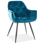 Стул CHERRY VELVET черный каркас / БИРЮЗА BLUVEL 85 CHERRYVCTU