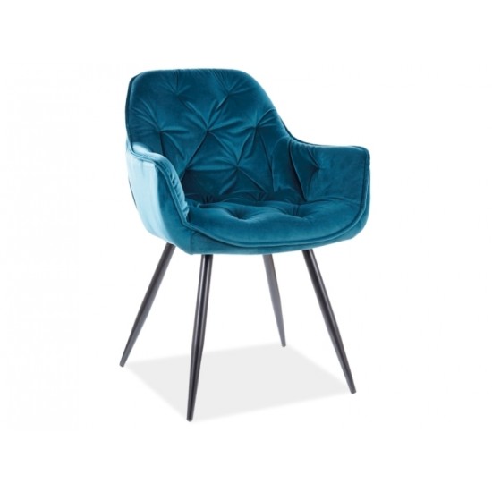 Стул CHERRY VELVET черный каркас / БИРЮЗА BLUVEL 85 CHERRYVCTU 1