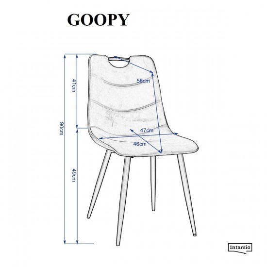 Стул кухонный GOOPY черный каркас/черный 8