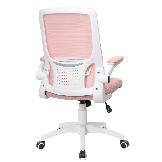 Крісло комп'ютерне ARIA рожеве/білий каркас 4