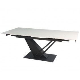 Стол FERNANDO CERAMIC 140(200)*90 бежевый/черный