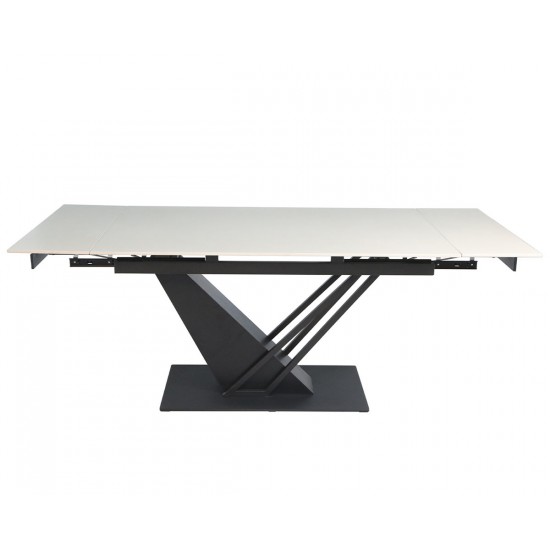 Стол FERNANDO CERAMIC 140(200)*90 бежевый/черный 2