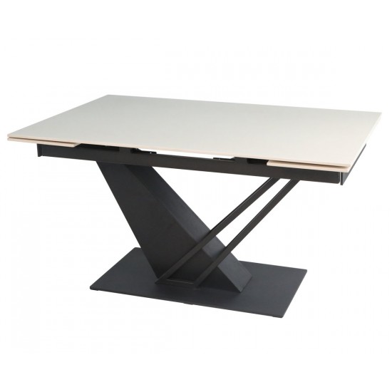 Стол FERNANDO CERAMIC 140(200)*90 бежевый/черный 4