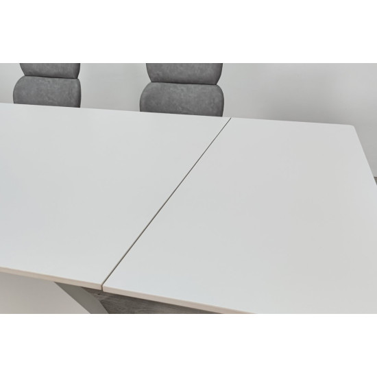 Стіл обідній розкладний LAURA CERAMIC 160(240)*90 білий мат/білий 7