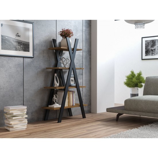 Стелаж TIPI дуб вотан / чорний 136x80 TIPIDWC 1