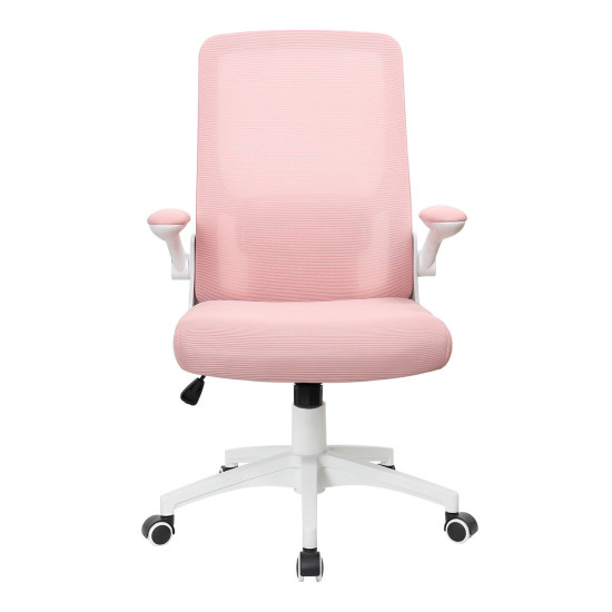 Крісло комп'ютерне ARIA рожеве/білий каркас 2