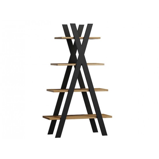 Стелаж TIPI дуб вотан / чорний 136x80 TIPIDWC 6