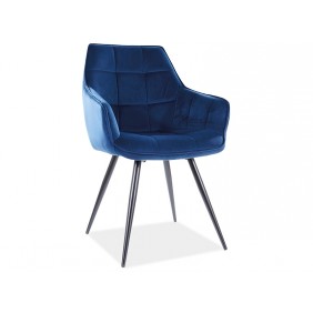 Стул LILIA VELVET черный каркас / синий BLUVEL 86 LILIAVCGR