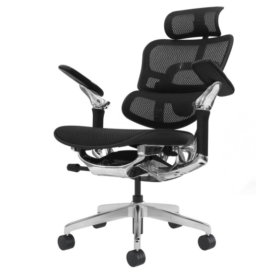 Кресло офисное STALKER черная сетка / алюминий 7