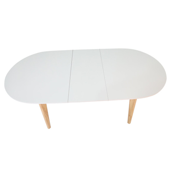 Раскладной обеденный стол ALBERTO CERAMIC 160(200) × 90, бежевый матовый / дерево 7