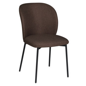 Стул кухонный CARO Черный каркас / Коричневая ткань