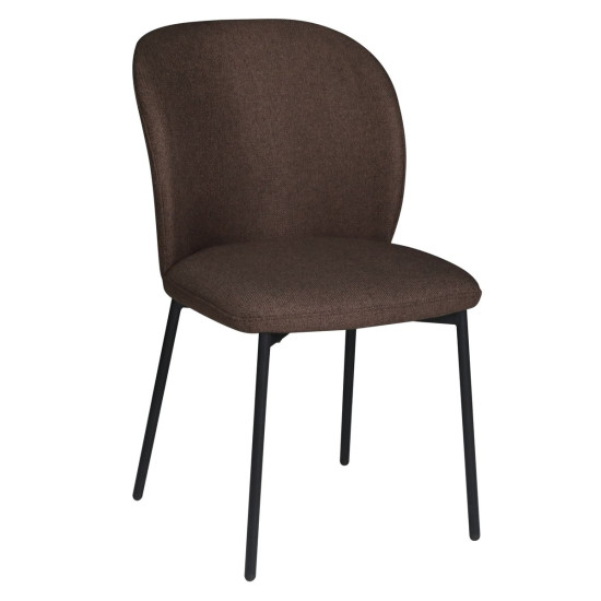 Стул кухонный CARO Черный каркас / Коричневая ткань 1