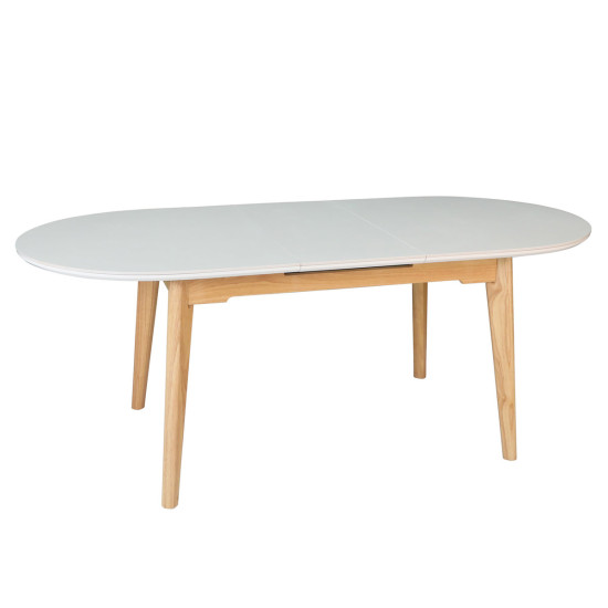 Раскладной обеденный стол ALBERTO CERAMIC 160(200) × 90, бежевый матовый / дерево 3