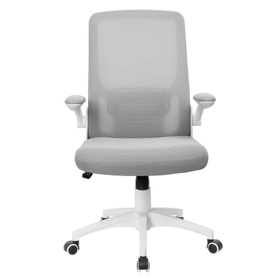 Крісло комп'ютерне ARIA сіре/білий каркас 4