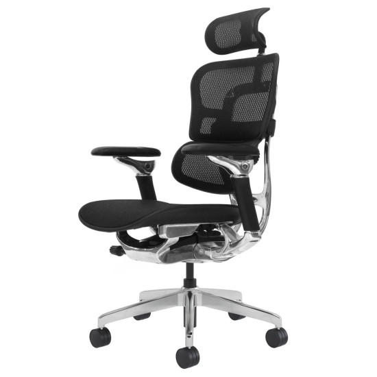 Кресло офисное STALKER черная сетка / алюминий 2