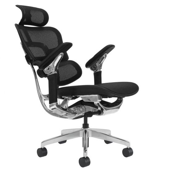 Кресло офисное STALKER черная сетка / алюминий 4