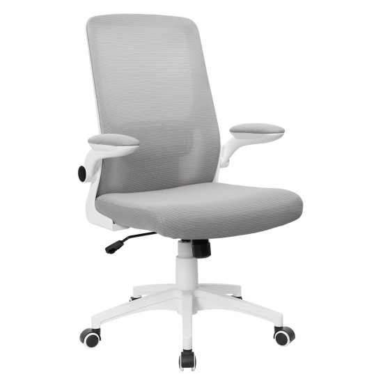 Крісло комп'ютерне ARIA сіре/білий каркас 5