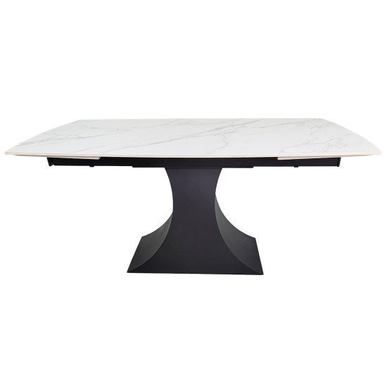 Стіл обідній розкладний GILBERT CERAMIC 160(240)*90 білий мат/чорний 3