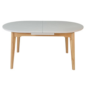 Раскладной обеденный стол ALBERTO CERAMIC 160(200) × 90, бежевый матовый / дерево