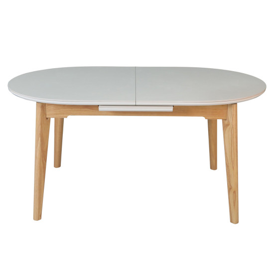 Раскладной обеденный стол ALBERTO CERAMIC 160(200) × 90, бежевый матовый / дерево 1