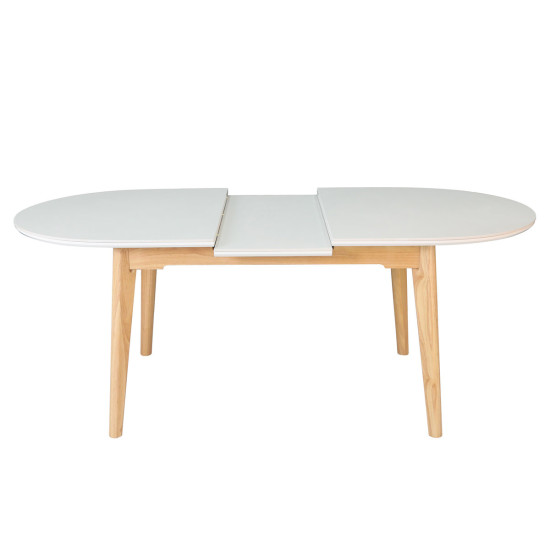 Раскладной обеденный стол ALBERTO CERAMIC 160(200) × 90, бежевый матовый / дерево 4