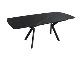 Стол обеденный раскладной NOREEN CERAMIC 140(200)*80 черный / черный