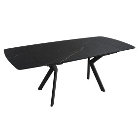 Стол обеденный раскладной NOREEN CERAMIC 140(200)*80 черный / черный