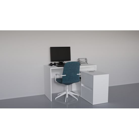 Cтіл письмовий кутовий TWIN B 120x60 Білий діамант 3