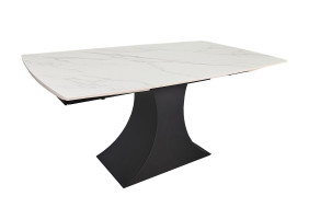 Стіл обідній розкладний GILBERT CERAMIC 160(240)*90 білий мат/чорний
