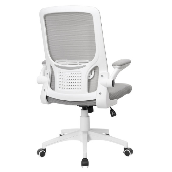 Крісло комп'ютерне ARIA сіре/білий каркас 3