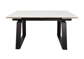 Стол обеденный раскладной BERNARD CERAMIC 140(200)*90 белый мат/черный