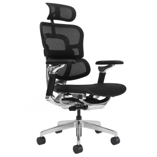 Кресло офисное STALKER черная сетка / алюминий 1