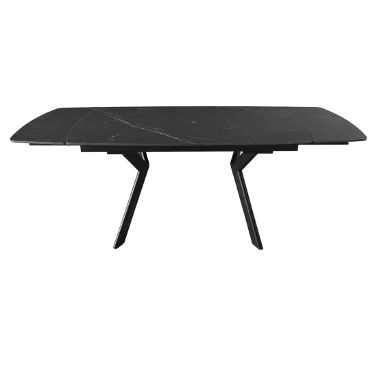 Стол обеденный раскладной NOREEN CERAMIC 140(200)*80 черный / черный 2