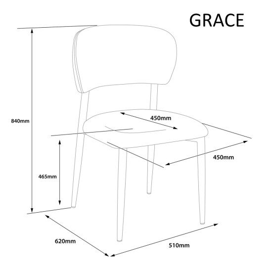 Кухонный стул GRACE орех металл / бежевая ткань 8