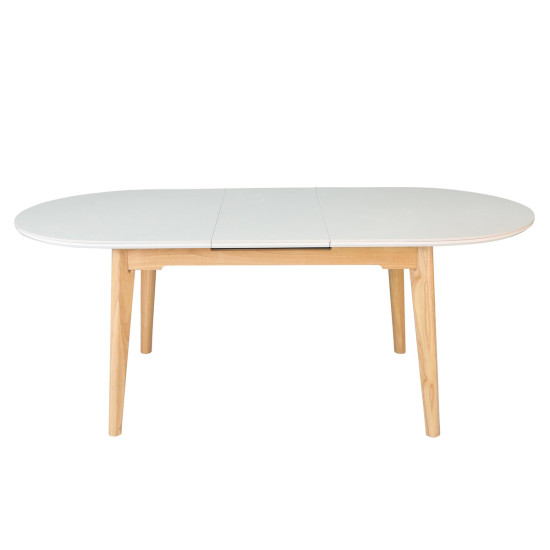 Раскладной обеденный стол ALBERTO CERAMIC 160(200) × 90, бежевый матовый / дерево 2