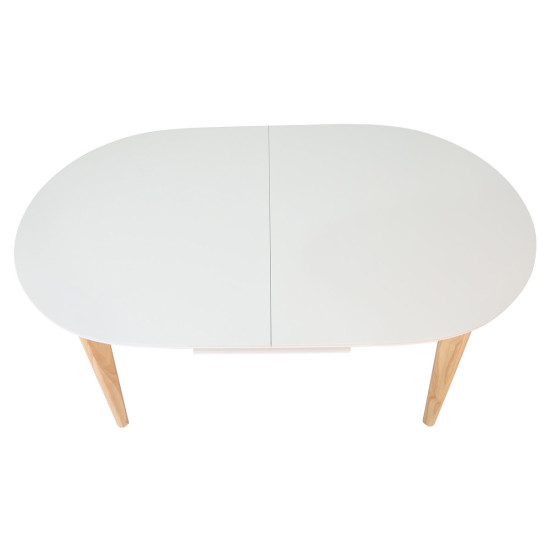 Раскладной обеденный стол ALBERTO CERAMIC 160(200) × 90, бежевый матовый / дерево 6