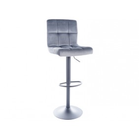 Барный стул C105 VELVET черный каркас / серый BLUVEL 14 C105VCSZ