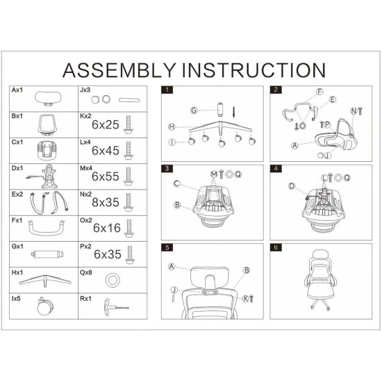Крісло комп'ютерне COLE сіре/сірий каркас 6