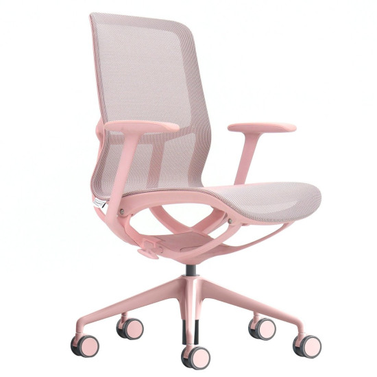 Кресло офисное REGINA розовая сетка / розовый каркас 1