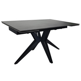 Стол обеденный раскладной VINCENT CERAMIC 140(200)*90 графит мат/черный
