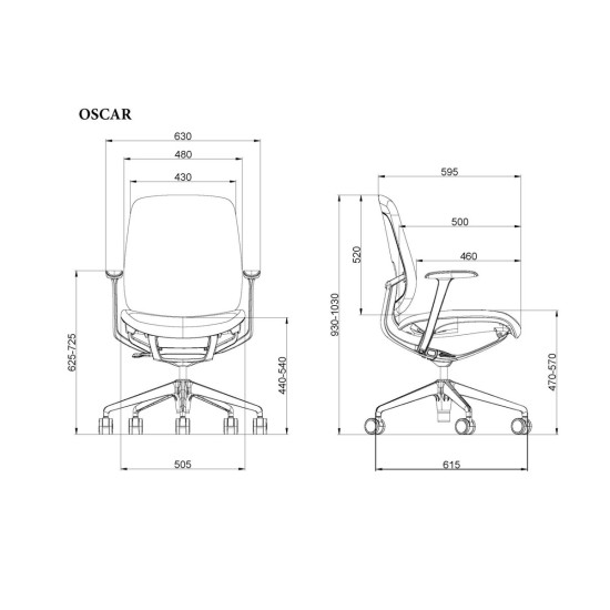Кресло офисное OSCAR хаки ткань / алюминий 10