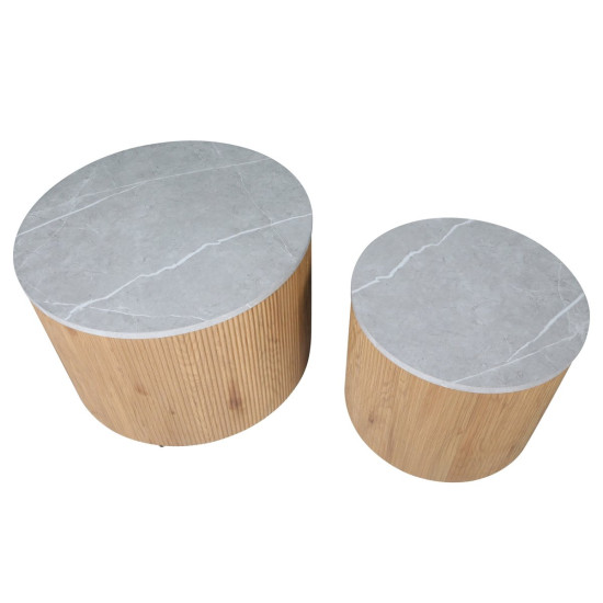 Журнальный столик VERMONT Серый эф. мрамора / Дуб (к-кт) 5