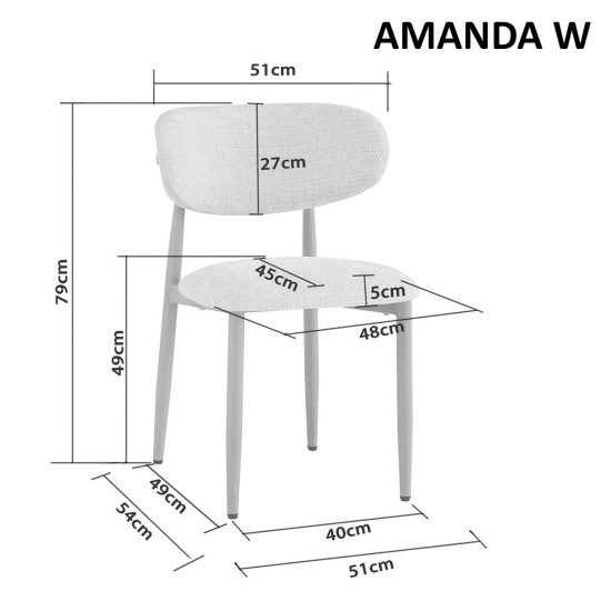 Кухонный стул AMANDA W орех металл / светло-бежевая ткань 9
