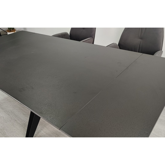 Стіл обідній розкладний VINCENT CERAMIC 140(200)*90 графіт мат/чорний 9