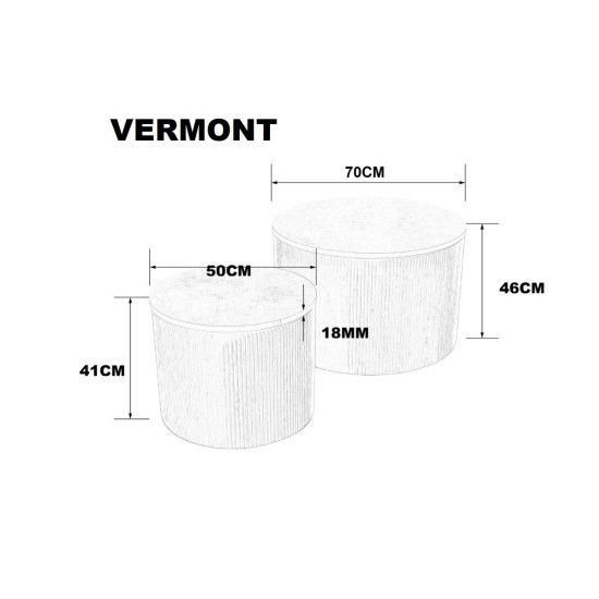 Журнальный столик VERMONT Серый эф. мрамора / Дуб (к-кт) 6