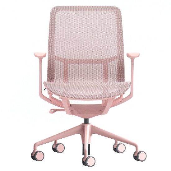 Кресло офисное REGINA розовая сетка / розовый каркас 2