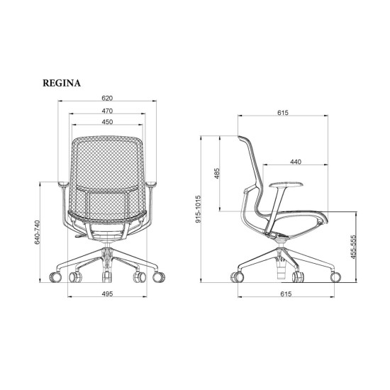 Кресло офисное REGINA розовая сетка / розовый каркас 9