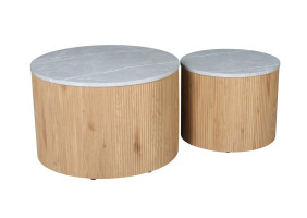 Журнальный столик VERMONT Серый эф. мрамора / Дуб (к-кт)