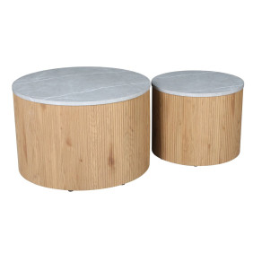 Журнальный столик VERMONT Серый эф. мрамора / Дуб (к-кт)