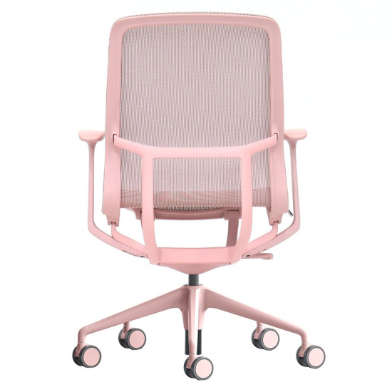 Кресло офисное REGINA розовая сетка / розовый каркас 4